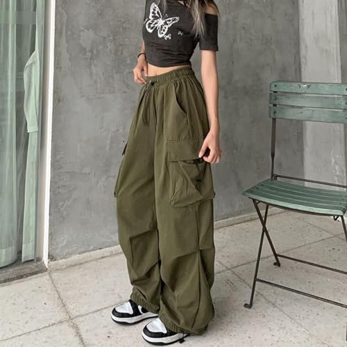 Women's Plus Size Camo Cargo Pants High Waist Adjustable Straight Relaxed Fit Baggy Parachute Hiking Pants with Pocket 5X-Large3