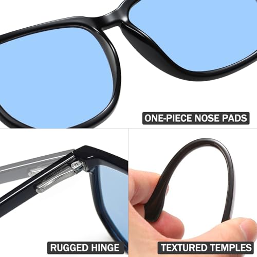 Polarized TR90 Oversized Square Sunglasses Men Women Retro Rectangular Black Ultralight Frame Glasses4