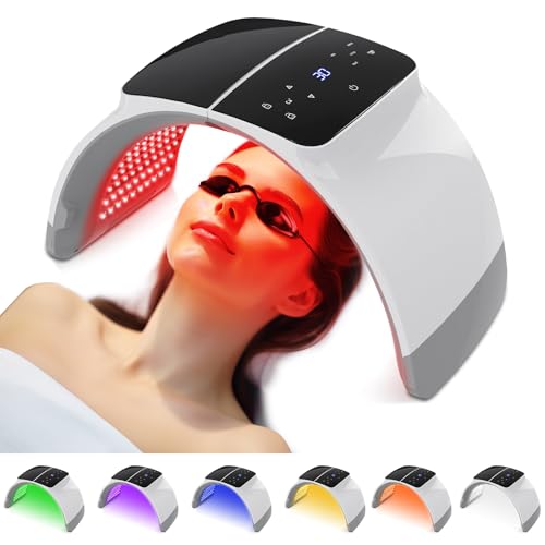 mhpoycd 7-in-1 LED Face Mask, Multi-Color Light Beauty Device with Red Blue Green Yellow Purple Cyan White Modes, At-Home Facial SPA for Women Men, Gift Idea by mhpoycd - Used condition - US$111.92