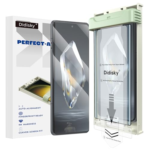 Didisky 2-Pack Tempered Glass Screen Protector for Oneplus 12R (Not for 1+12 12 Pro) with Easy Installation Frame Supports Ultrasonic Fingerprint 9H 3D Curved Full Coverage Case Friendly HD Clear