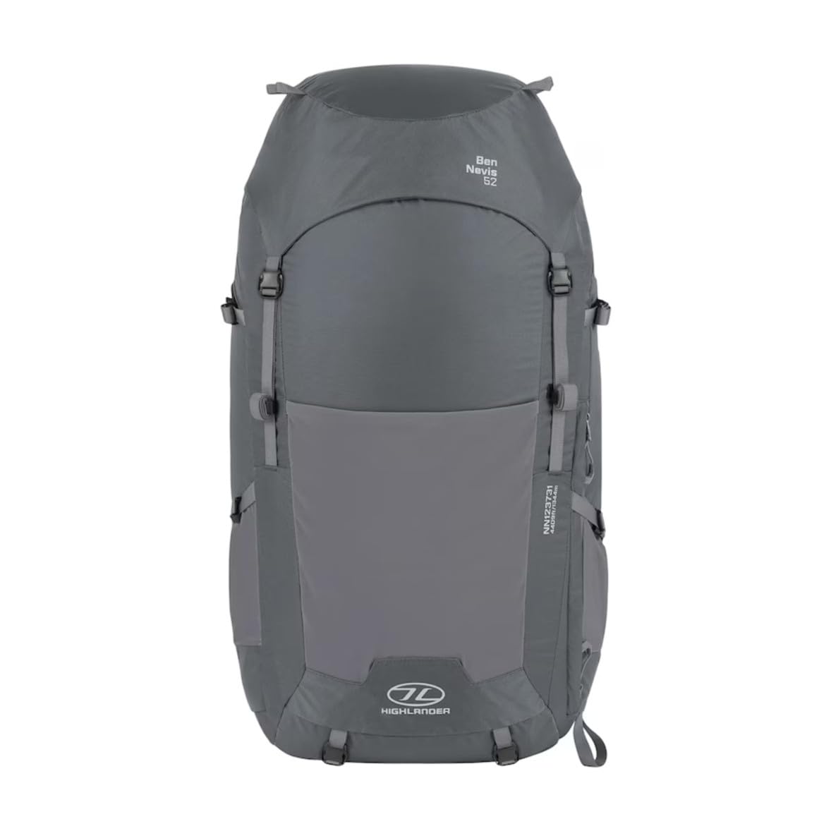 Highlander Ben Nevis Rucksack 52L Mens Outdoor Trek Hike Camping Grey