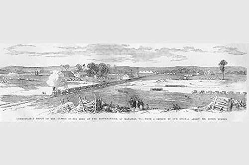 Depósito de la Comisaría en Manassas Virginal con afiche póster de tren por Frank Leslie (24 x 36)