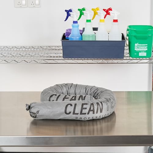 Image of Restaurantware Absorbent Socks 20 Case 4 Foot Nonwoven Spill Control Socks Chemical-Resistant Industrial Spill Gray