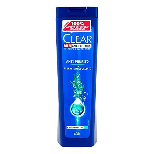 CLEAR Män – Anti-mjäll och anti-klåda hårschampo för män, närande hårschampo med eukalyptusextrakt, perfekt för torr och irriterad hårbotten – 250 ml