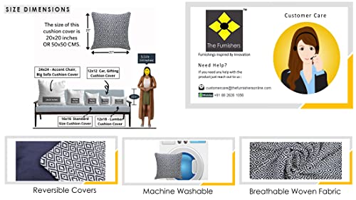 Image of Reversible 20x20 Navy Cotton Argyle Woven Pack of 1 Fashion Throw Pillow Covers Cases for Couch Sofa Home Decoration | 50x 50 cm