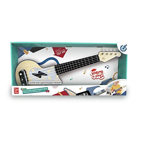 Hape Learn with Lights Electronic Ukulele Blue