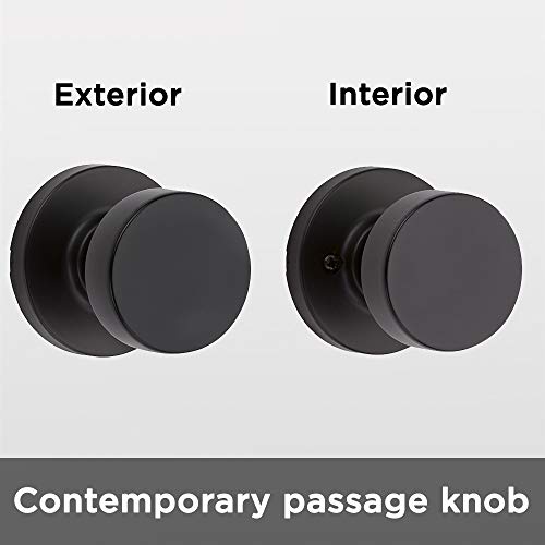 Kwikset 97200-892 Pismo Door Knob, Round, Matte Black #TOP1