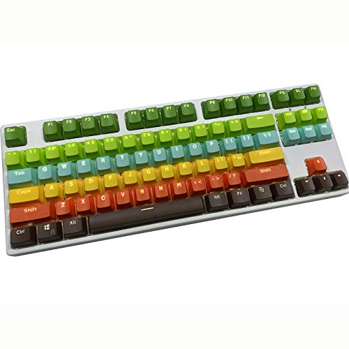 Keycaps 87 tasti PBT Copritasti Tastiera meccanica Doppio retroilluminato Parola trasparente da gioco per layout USA per Cherry MX vendi solo copritasti