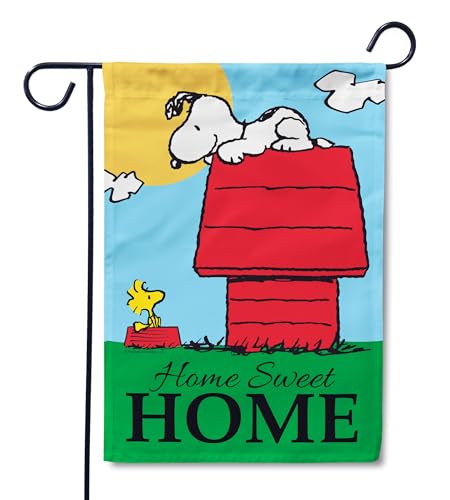 Flagology Peanuts Home Sweet Home Snoopy Spring Summer Garden Flag 12 x 18 Outside Seasonal Yard Outdoor Decoration