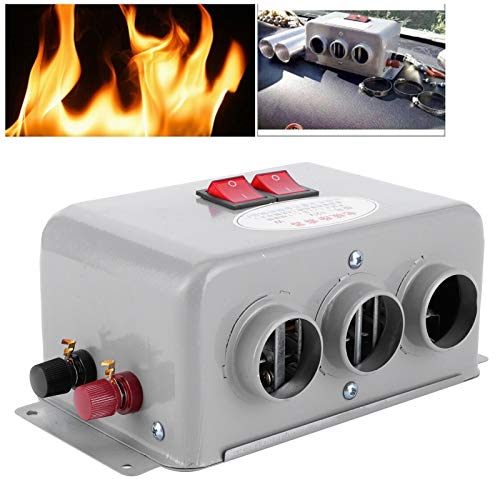 Garsent Chauffage de Voiture Compact 12V, 3 Trous 400W à 600W 12V Chauffage de Voiture Réchauffeur de Givre à Faible Bruit Chauffage de Voiture 3 Trous