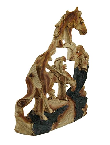 Estatua decorativa aspecto madera faux 7 in miniatura 2
