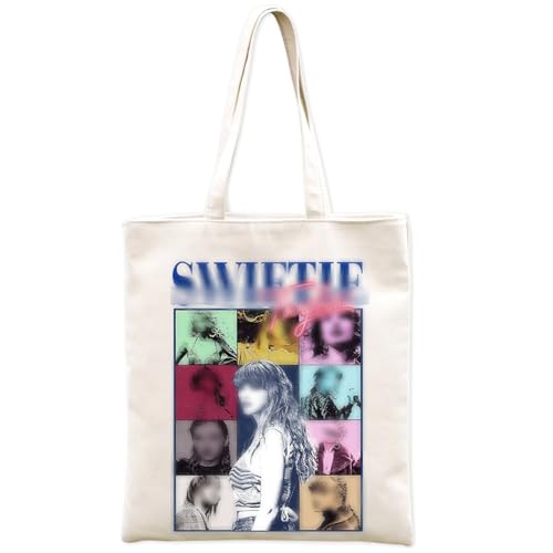 T-S Stofftasche Bedruckt Tragetasche Canvas-Stoff Album Inspirierte Tragetasche Damen Canvas Tote Bag Aesthetic Sängerin Tragetaschen Leinentasche Geschenk Musikliebhaber-Geschenk für Sänger Fans