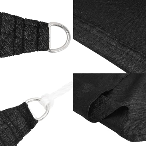 Voile d'ombrage en polyéthylène haute densité 160 g/m² triangulaire noir 5m