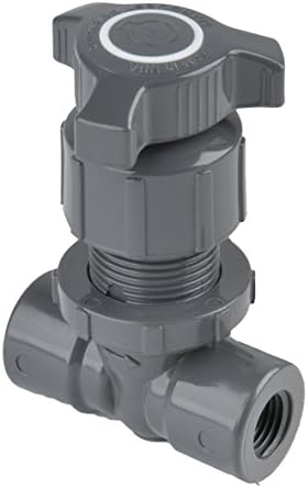 Marquest PVC Needle Valve, 1/4" Fem NPT x 1/4" Fem NPT, PTFE Seals