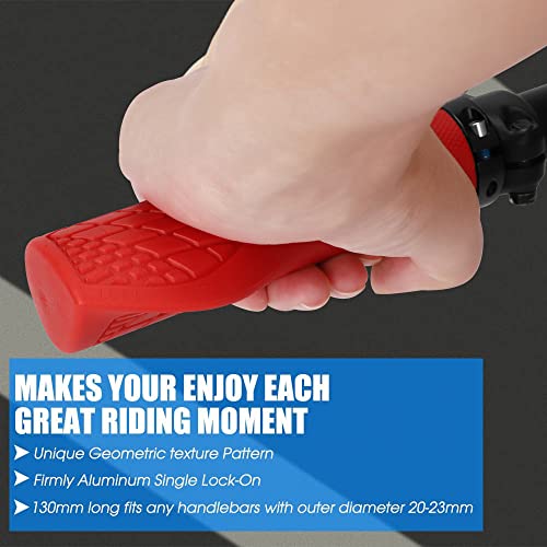 Ergonomic Bike Grips - Single Lock-On Bike Handle Grip | Non-Slip Comfort Mountain Ergonomic Bike Grips For Mountain Bike, E-Bike, Hybrid, City Commuter Bikes #TOP4