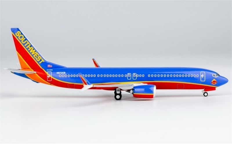 ACE HOBBY for NG Lite for Southwest Airlines for Boeing 737 MAX 8 N872CB Canyon Blue Retro 1:400 Airplane Pre-Built Model