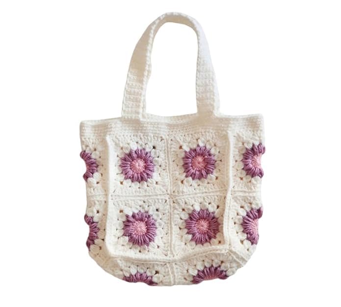 M/S DIGITAL HANDICRAFT Colour White crochet bag mini Womens Stylish Cotton Hand-crochet Spacious Tote Shopping Bag Handmade Knitting Shoulder Bag, Vintage Style Crochet Bohemian Bag-picture-32