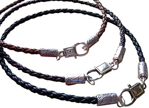 Mens Braided Leather Necklace, Leather Necklace, Mens Jewelry, Mens Necklace, Braided Necklace - Genuine Leather Necklace for Men and Women - Available sizes: 16,18,20,22 inch or Custom