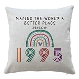 Hangood Regenbogen-Kissenbezüge zum 30. Geburtstag für 1995, personalisierbar, Geschenkidee für Mutter, beste Freundin, Schwester, Ehefrau