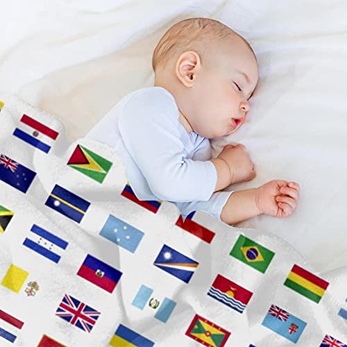 World Flags Fleece Blanket Twin Blanket - Soft Lightweight Plush Cozy - Perfect For Bed, Sofa, Couch, Travel, Camping, 59.0X78.7 Inches #TOP5