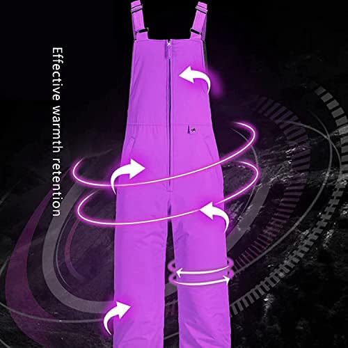 ChenbeiCXK Women Ski Snow Bib Trousers Waterproof Insulated Snowboard Overalls Breathable Wide Leg Zipper Pants with Pockets