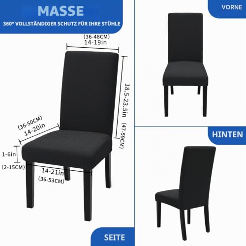 XINEAGE Stuhlhussen 6er Set, Stretch Stuhlhussen für Esszimmerstühle, Universale Stuhlhussen Waschbar Abnehmba für Hotel, Zeremonie… – Ansicht 6