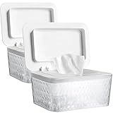 Picture of 2 Pack Wet Baby Wipes Dispenser - Large Capacity Wipe Holder Seal-Designed Dust-Proof Wet Wipes Container Keep Diaper Wipes Fresh