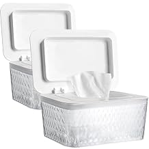 2 Pack Wet Baby Wipes Dispenser - Large Capacity Wipe Holder Seal-Designed Dust-Proof Wet Wipes Container Keep Diaper Wipes Fresh
