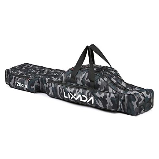 Lixada 3 Schicht Portable Folding Angelrute Tasche Angelrute Werkzeuge Aufbewahrungstasche Angelausrüstung Angelgerät Tasche,Rutentasche Rod Case für Angelruten,90/120/150 cm(optional)