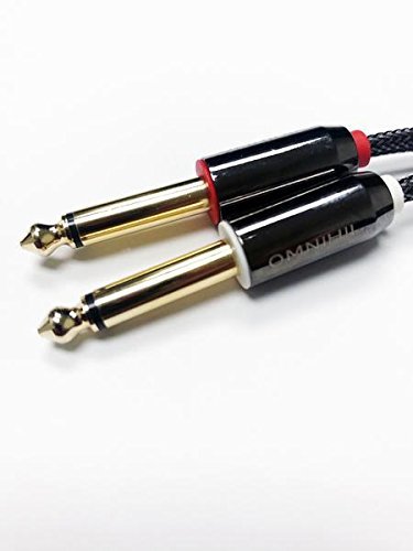Cable estéreo OMNIHIL 3.5 mm TRS a doble 1/4 pulg 15FT miniatura 4