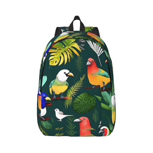 Sac à dos de voyage imprimé oiseaux tropicaux pour randonnée et loisirs extérieurs