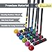 SpexDarxs Six Player Deluxe Croquet Set, 35'' Croquette Game with Premium Wooden Mallets/Colored Balls/Wickets/Stakes/Carrying Bag, Outdoor Lawn Backyard Games for Teens Adults Family