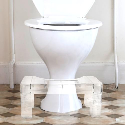 Tabouret de toilette robuste en plastique transparent avec surface antidérapante - 6