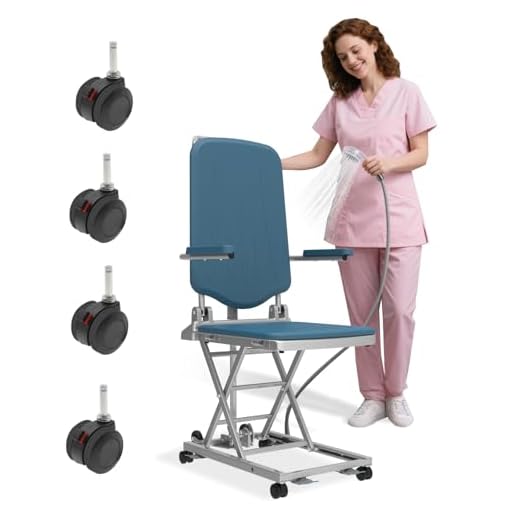 wishcans Aluminium Electric Lift Chair for Elderly, 500lbs Capacity Bath Tub Lift Chairs, Assist Devices Lift Seniors from Floor, PU Foam Cushion, Foldable, Waterproof, Blue