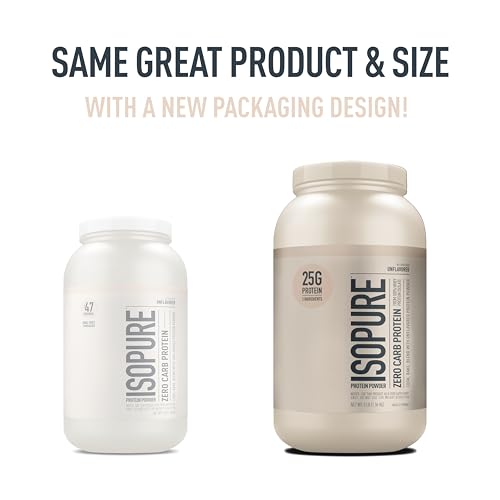 Isopure Zero Carb 100% Pure Whey Isolate Protein Powder, Lactose Free, Gluten Free, With Vitamins, Unflavored, 25g Protein Per Serving, 3 Lbs, 47 Servings - Image 3