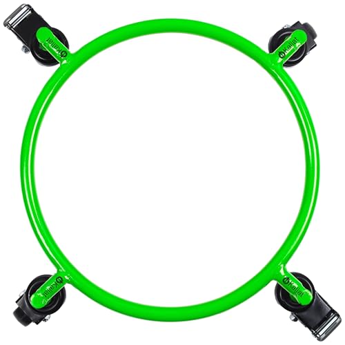 Image of Gas Cylinder Trolley with Lock Wheels - Green | Heavy Duty Steel LPG Cylinder Stand | 360 Smooth Rolling Caster Wheels (2+2 Lock) | Rust Resistant Cylinder Holder for Kitchen & Home