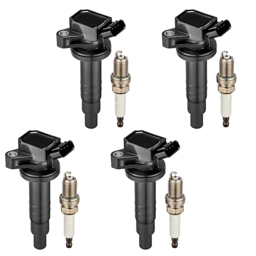 Image of UF247 Ignition Coil Pack & 4503 Iridium Spark Plug Kit - Misfire Fix for Chevy Prizm for Toyota Celica Corolla Matrix MR2 Spyder 1.8L L4 - Replaces C1249 UF315 (4PCS)
