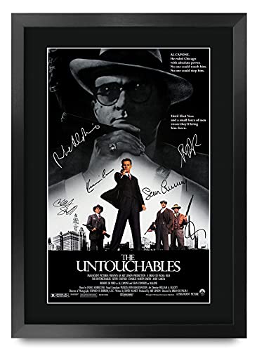 HWC Trading The Untouchables The Cast Robert De Niro Sean Connery 16 x 12 inch Framed Gifts Printed Poster Signed Autograph Picture for Movie Memorabilia Fans - 16" x 12" Framed