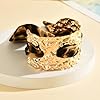 ROYNRAU Chunky Gold Hammered Bracelets for Women, Leopard Print Scarf Big Golden Stainless Steel Cuff Bangle Silk Styling Charm Stackable Statement Jewelry Gifts (Large size -4.5cm) #4