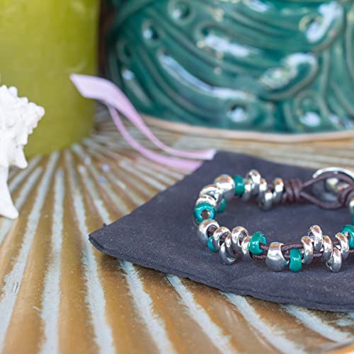 Pulsera Boho Cuero y Zamak con Abalorios 416IuUyuLCL. SL1000