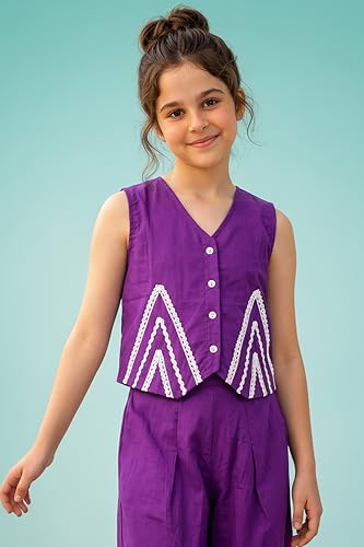 Image of Fashion Dream Girls Cotton Blend Embroidered Co-Ord Set|Coord Set|Combo Set|Kids Clothes for Girls