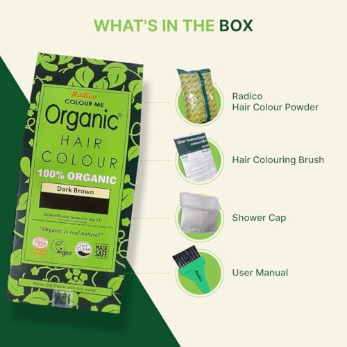 Radico Certified Organic Hair Colour, Soft Black, 100g (Pack of 3)