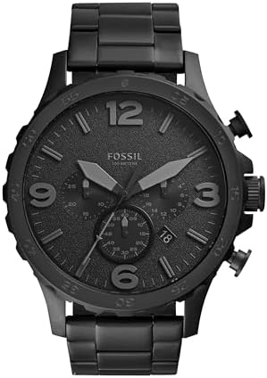 Fossil Nate Men's Watch with Oversized Chronograph Watch Dial and Stainless Steel or Leather Band
