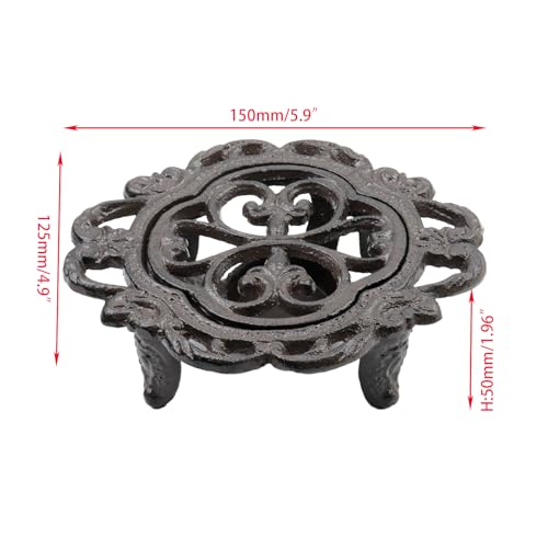 Woogim 1 Pcs 6"" Cast Iron Teapot Heater Pot Trivet Decorative Stands for Pots & Hot Dish & Teapots, JY1733 - Image 2
