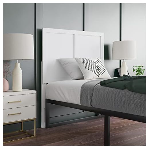 EMMA + OLIVER Omar Twin Size Wooden Headboard Only, Two Panel Headboard in White