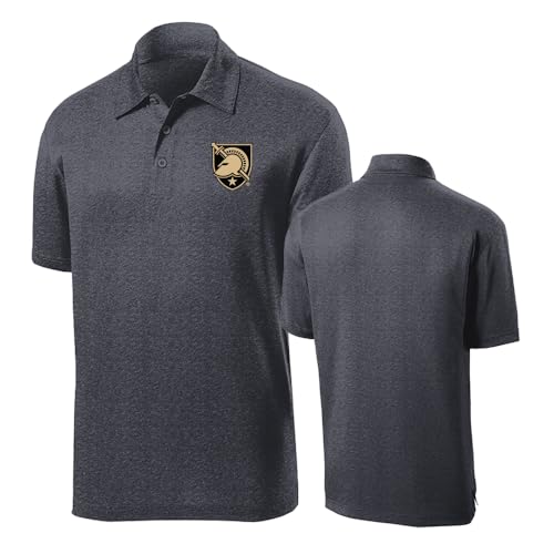 Sport Your Gear Army Black Knights Lightweight Moisture-Wicking Breathable Team Spirit Performance Golf Polo Officially Licensed NCAA Apparel Dark Grey Heather Medium