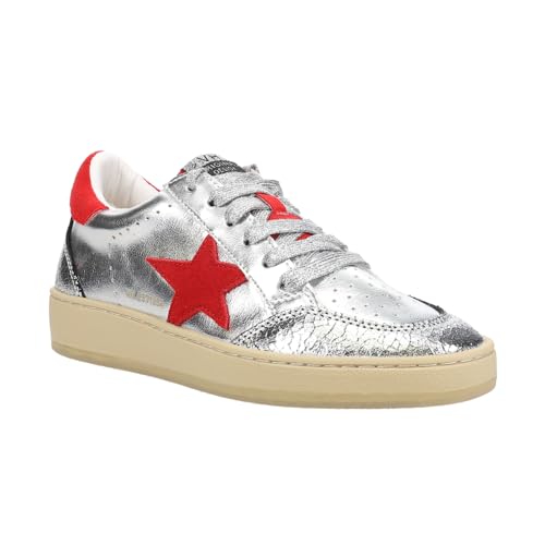 Vintage Havana Women's Denisse Sneaker, Washed Silver/Red, 62