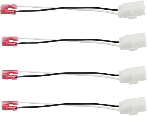 Paquete de 4 arneses de altavoz de repuesto para modelos Dodge Chrysler - Arnés de cableado de altavoz de puerta delantera y trasera adaptador