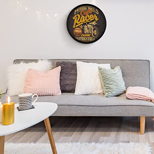 Pendule murale moderne et rétro de 25.4cm pour décorer un bureau calme