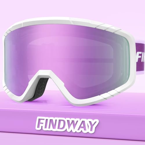 [Findway] スキーゴーグル キッズ スキーゴーグル 大人 スノーゴーグル メンズ スノボ ゴーグル 眼鏡対応 スノーボードゴーグル OTG 広視野 防風/防雪/曇り止め UVカット ヘルメット対応 軽量と耐衝撃